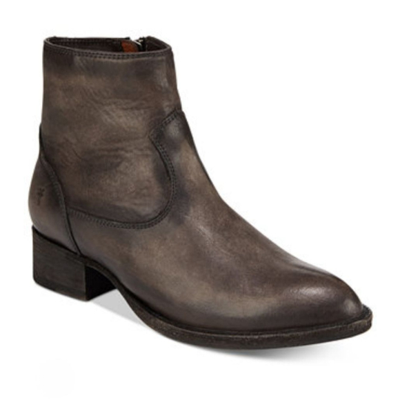 FRYE Brooke Short Gray Leather Ankle Boots & Booties Size 6